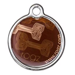 Rogz ID Tags Hundetegn Til Halsbåndet Design Small Mocha Bone